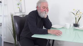 Fresh Babe Gives Old Man a Special Present