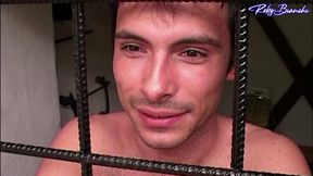 transcumz - trans brunette and horny woman seduce a man in cage until they get to a hot threesome