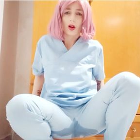 Sexy nurse wets pants! FULL VID ON FAPHOUSE!