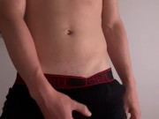 Big load shoot after edging for hours | Young hung twink practicing hands-free cumshot BWC