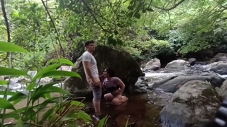 PART ONE They take me to the river and make me SUCK and CUMS ON MY FACE.. I love nature