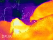 Flir Thermal solo man masturbating