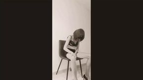 Maja Amateur wife touching herself over a chair