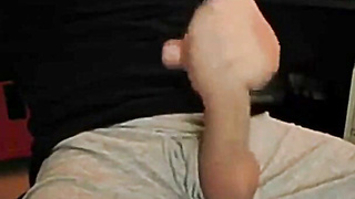 Meaty Boner, Gigantic Fountain! Amateur Hand job by a Stud with a Large Pecker!
