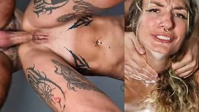 Hot Tattooed Babe Takes Extreme Rough Anal Hard Pounding In First Porn Audition