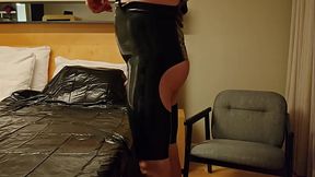 Latexi69 big anal dildo and butt plug masturbation