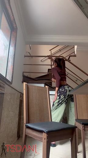 Daniela Santos, the Trans Woman with the Big Cock, Showing off Her Body at Home.