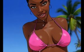 Beach Slutty: Sexy African Girl Enjoys Life on a Paradise Beach and Unexpectedly Meets a Lustful White Guy