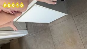 Peeing off the edge of my kitchen counter