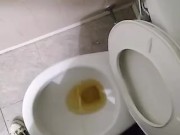 Hot yellow stream from my cock