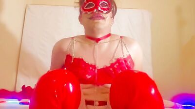 Watch this Latino stud get bareback with a big dildo in his ass and get a double penetration surprise