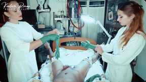 Surgical sadism of the two nurses: stitches, staples, needles, and electricity (phoneHD)