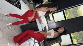 andrea frank and baby akira take two bbcs in their big asses.