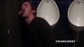 Slut sucked cock in glory holes in toilets