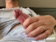 【素人オナニー】接写でイケメン既婚男子がデカチン手コキ射精