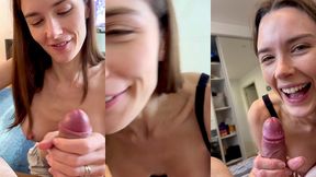 pov horny milf cim facial cumshot blowjob handjob interracial