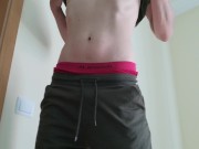 Home alone. Hot guy strips, jerks off and cums