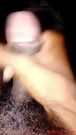 Amateur black guy stroking his big 19cm cock in Bedroom