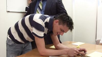 Principal Wood dominates Nick Ryan with spanking and humiliation