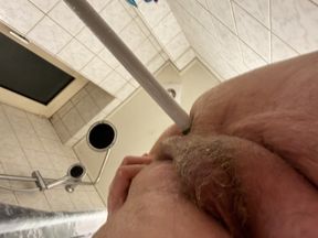 Fat anal play in shower