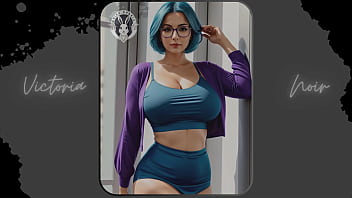 AI: Vibrant blue hair and dark glasses DOMINATRIX - Part 1 - Waifu Models #003