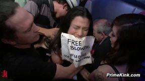 Heavy-breasted Dana Young slut Public Bar Gangbang