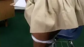 Lovely Asian student 18+ goes wild in the classroom!