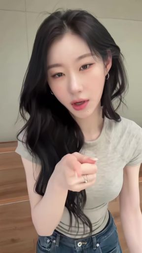K-pop asian babe shows off her slim tits in a solo performance