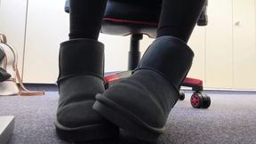Showing my nylon soles while working