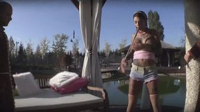 Tattooed beauty Bonnie Rotten takes both holes from thick shafts