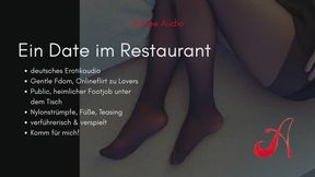 Heimlicher Footjob im Restaurant | Avalee Audio | German | Feet | Nylons | Public | Fdom | Erotikaudio für Männer