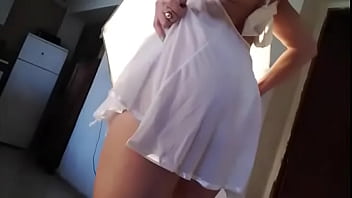 Titty in white dress