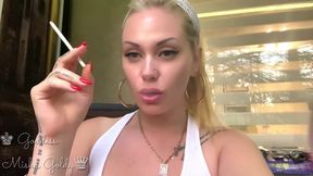 I know you are happy to see Me smoking again! JOI