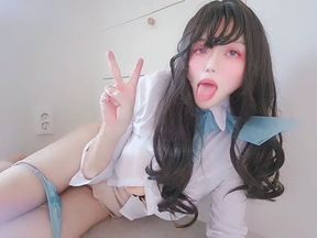 Trans Airline Goddess Squirts so Many Times and Drinks Her Own Love Juice.