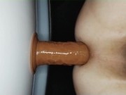 skinny gay fucks ass with a huge dildo