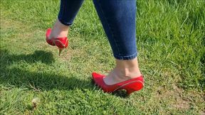 Sinking My Metal Vintage Heels into the Grass