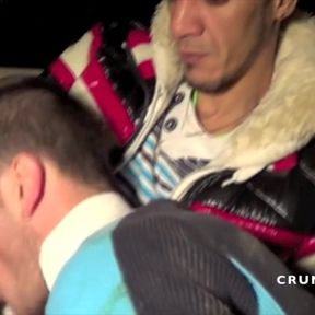 Fucked outdoor in the night by straight bad boy