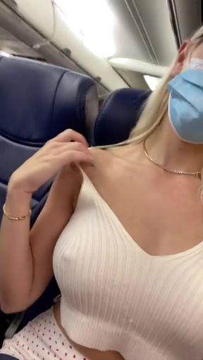 Woman in bra and mask