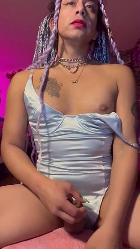 Sexy in Blue Cum and Eat Cum