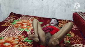 Red Saree Wearing Bhabhi Fucking with Cowgirl Position and Doggy Style