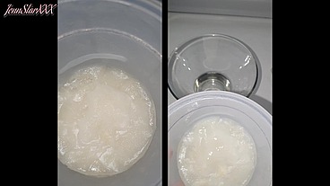 gathering 100ml of my cum