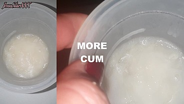 gathering 100ml of my cum