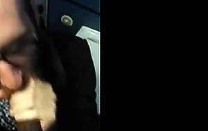 Hot bearded guy sucking guy in public restroom