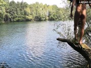 Solo Male Berlin Lakes SFW FKK Naturist Swim - Lapjaz.com Ecosexual Ecoporn