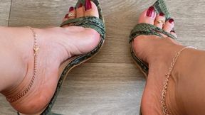 Green Heels n Burgundy Toes JOI