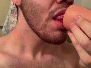 Fucking fake pussy in the shower with cumshot