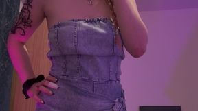 Smoking and teasing in my denim outfit