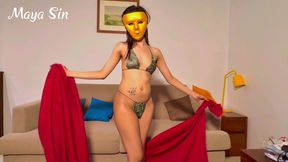 Viral Video of Amateur Desi Girl Stripping Out of Her Red Saree (Hindi Audio) - Maya Sin
