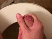 Uncut Latin piss/jackoff on toilet