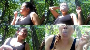 Petite Asian Smoking and Coughing outdoors while sick volume 16 Non Nude ****wmv****